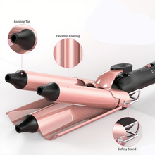 Load image into Gallery viewer, MOCEMTRY Curling Iron Wand, 5 in 1 Curling Wand Set includes 3 Barrel Crimper, Fast Heating Hair Curler Gift for Women