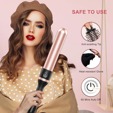 Load image into Gallery viewer, Curling Iron Set,5 in 1 Curling Wand Set with Thermal Brush&4 Interchangeable Ceramic Curling Wand(0.35”-1.25”), 2 Temps Instantly Heating Hair Wand Curler