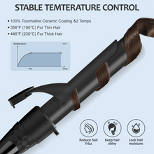 Load image into Gallery viewer, Curling Iron Set 5 in 1, FINETOL Curling Wand Set with Thermal Brush and 4 Interchangeable Ceramic Curling Wand(0.35"-1.25")
