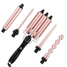 Load image into Gallery viewer, MOCEMTRY 5 in 1 Curling Wand Set with 3 Barrel Hair Crimper for Women,Fast Heating Hair Wand Curler with Two Temp Control.