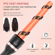 Load image into Gallery viewer, Curling Iron Set,5 in 1 Curling Wand Set with Thermal Brush&amp;4 Interchangeable Ceramic Curling Wand(0.35”-1.25”), 2 Temps Instantly Heating Hair Wand Curler